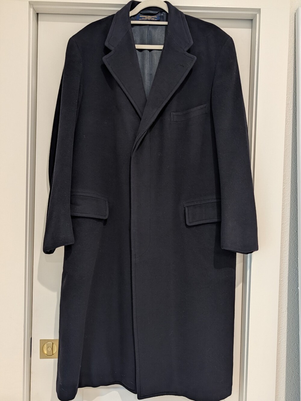Brooks Brothers Vintage Dark Navy Wool Pea Coat Hidden Buttons
